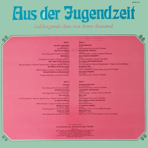 Various Artists - Aus der Jugendzeit (Lieblingsmelodien von Anno dazumal (Doppel LP) – Bild 2