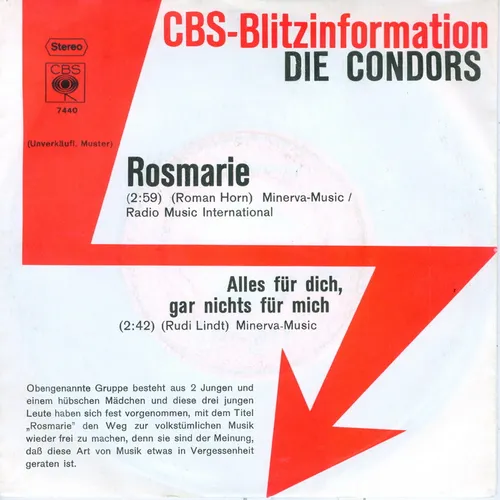 Condors - Rosemarie (Promocover)