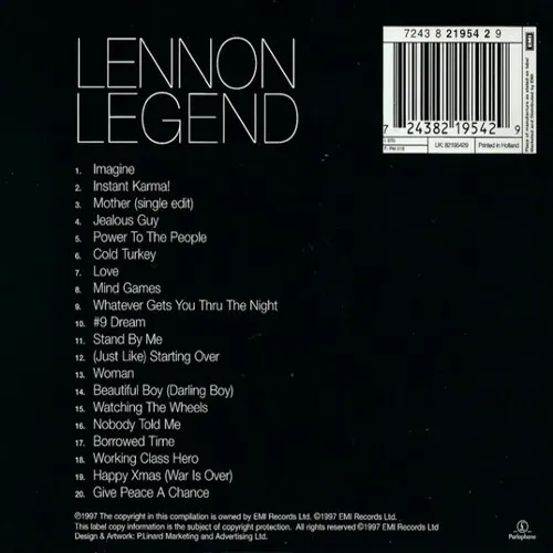 Lennon John - Lennon Legend - The very best of John Lennon (CD) – Bild 2