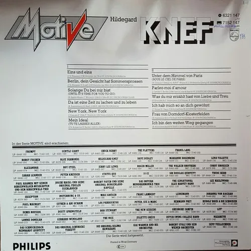 Knef Hildegard - Motive (LP) – Bild 2