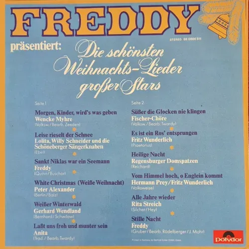 Various Artists - Freddy präsentiert: Die schönsten Weihnachtslieder grosser Stars (LP) – Bild 2
