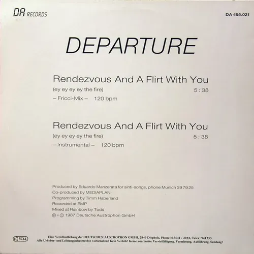 Departure - Rendezvous and a flirt with you (Maxi-Single) – Bild 2