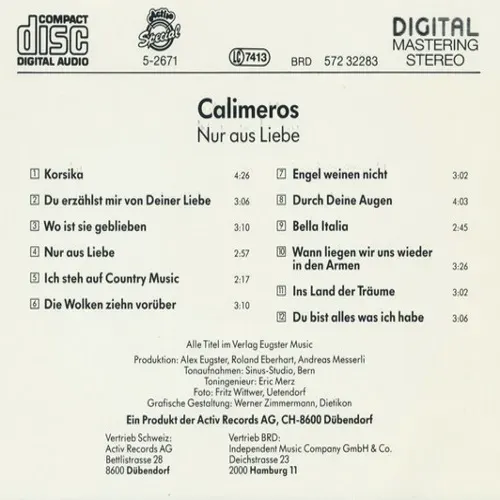 Calimeros - Nur aus Liebe (CD) – Bild 2