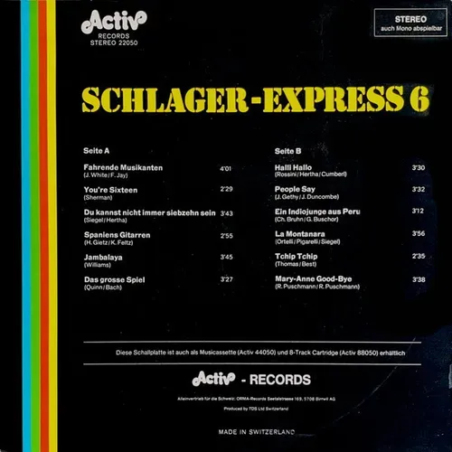 Various Artists - Schlager Express 6 (LP) (CH) – Bild 2