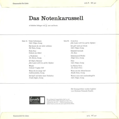 Various Artists - Das Notenkarussell (LP) (CH) – Bild 2