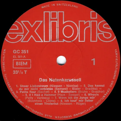 Various Artists - Das Notenkarussell (LP) (CH) – Bild 3