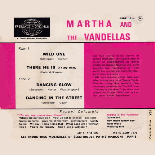 Martha & Vandellas - Wild one (EP-FR) – Bild 2