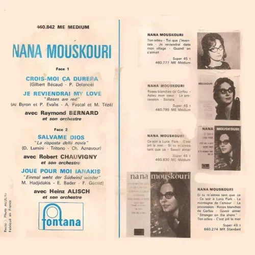Mouskouri Nana - Crois-moi ca durera (EP-FR) – Bild 2