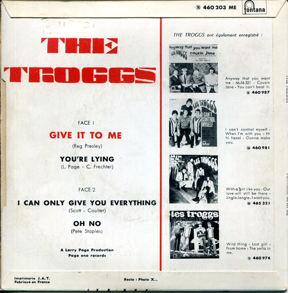 Troggs - Give it to me (EP-FR) – Bild 2