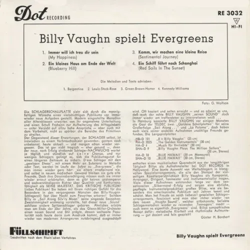 Vaughn Billy - Billy Vaughn spielt Evergreens (EP) – Bild 2