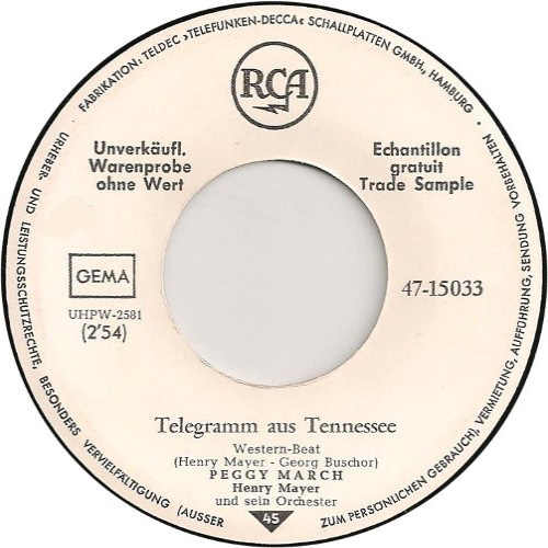 March Peggy - Telegramm aus Tennessee (weisse PROMO) – Bild 2