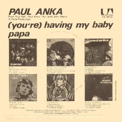 Anka Paul - (You're) Having my baby (IT) – Bild 2