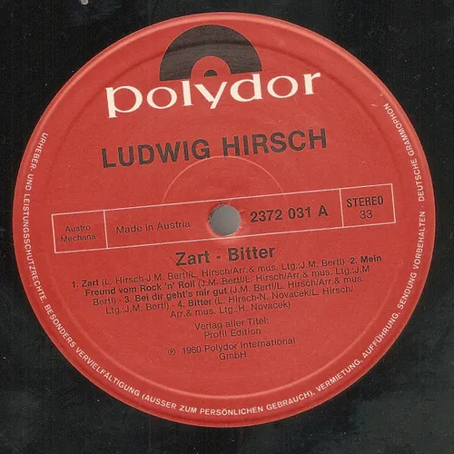 Hirsch Ludwig - Zartbitter (LP) – Bild 2