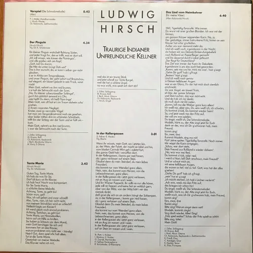 Hirsch Ludwig - 6 (Traurige Indianer - Unfreundliche Kellner) (LP) – Bild 2