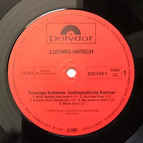 Hirsch Ludwig - 6 (Traurige Indianer - Unfreundliche Kellner) (LP) – Bild 4