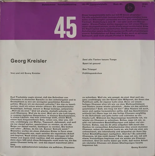 Kreisler Georg - Zwei alte Tanten tanzen Tango (EP) – Bild 2