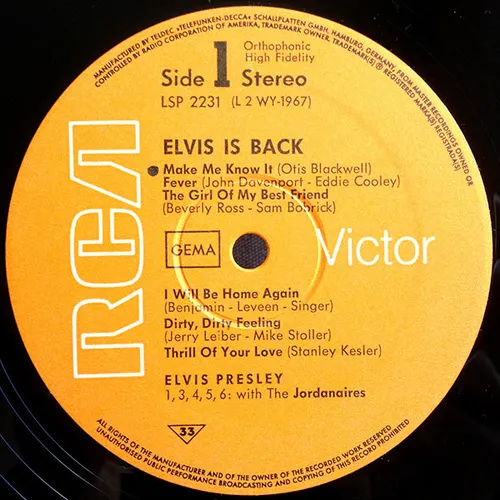 Presley Elvis - Elvis is back! (LP-RI) – Bild 3