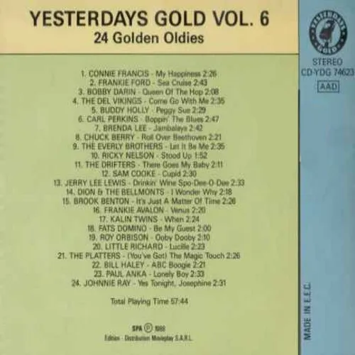 Various Artists - Yesterdays Gold - Vol. 6 (24 Golden Oldies)(CD) – Bild 2