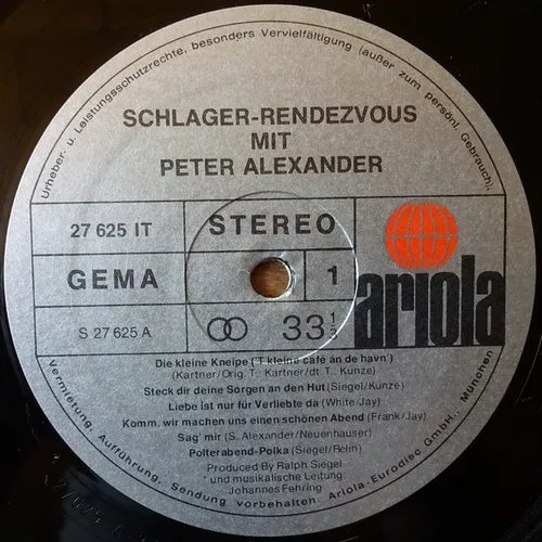 Alexander Peter - Schlager-Rendezvous mit Peter Alexander (LP) – Bild 3