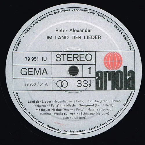 Alexander Peter - Im Land der Lieder (LP) – Bild 3