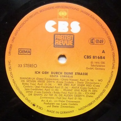 Cordalis Costa - Ein neuer Tag (LP-AK) – Bild 3