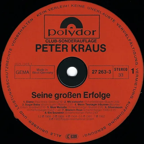 Kraus Peter - Seine grossen Erfolge (LP) – Bild 3