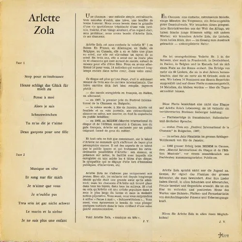 Zola Arlette - Arlette Zola (LP-CH) – Bild 2