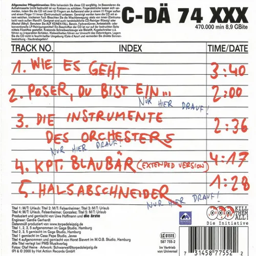 Ärzte – Wie es geht (CD-MAXISINGLE) – Bild 2