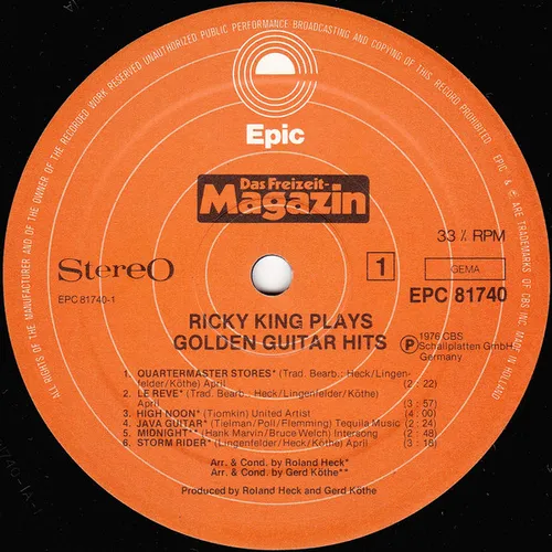 King Ricky - Plays Golden Guitar Hits (LP-AK) – Bild 3
