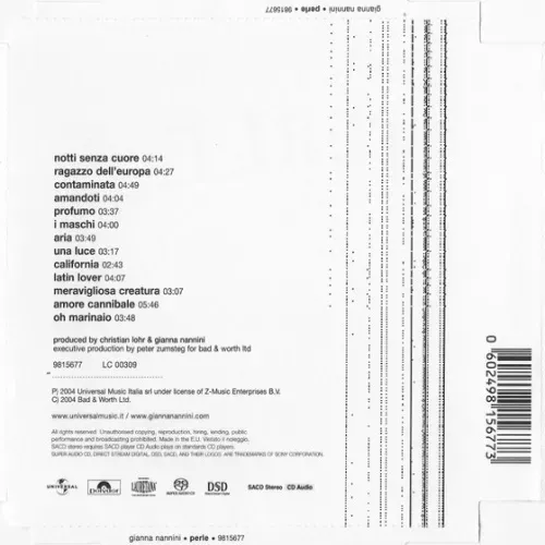 Nannini Gianna - Perle (CD) – Bild 2