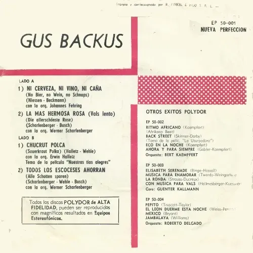 Backus Gus - Chucrut Polca (EP-ARG) – Bild 2