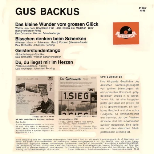 Backus Gus - Das kleine Wunder vom Glück (EP) – Bild 2