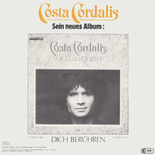 Cordalis Costa - Du hast ja Tränen in den Augen (RI-ARIOLA) – Bild 2