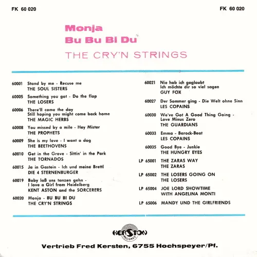 Cry'n Strings - Monja / Bu bu bi du (AK) – Bild 2