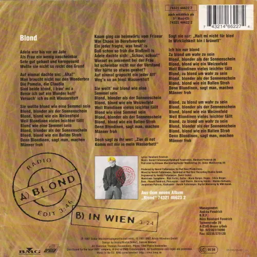 Fendrich Rainhard - Blond (nur Cover) – Bild 2